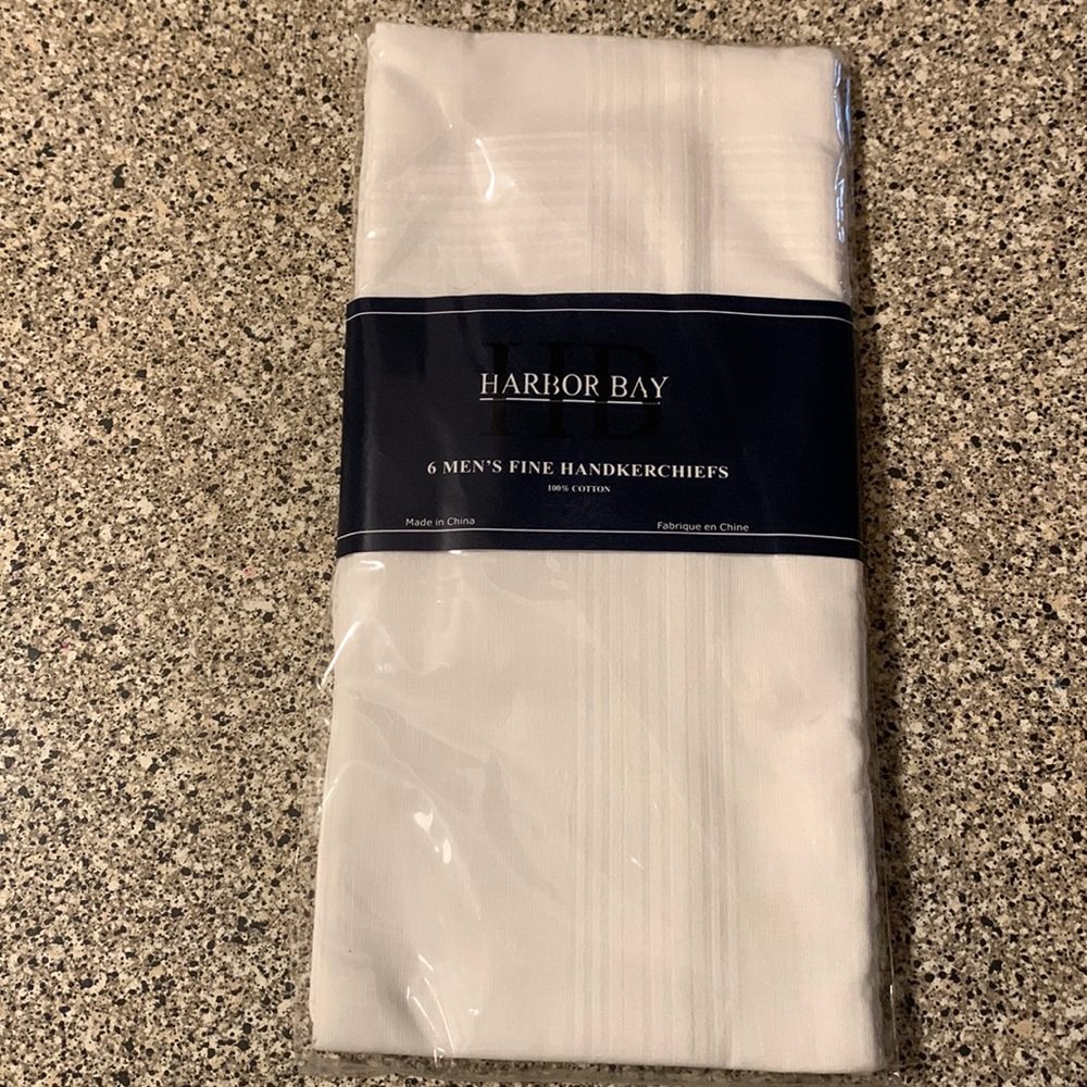 HARBOR BAY 6 Men’s fine Handkerchiefs color White